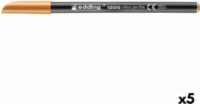 Produktbild von edding 1200 Fasermaler fein 1 mm Hellorange 5 Filzstifte