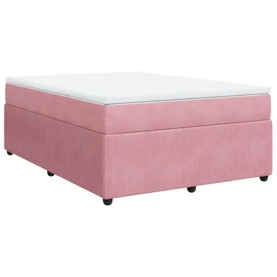 Produktbild von Boxspringbett mit Matratze Rosa 140x200 cm Samt