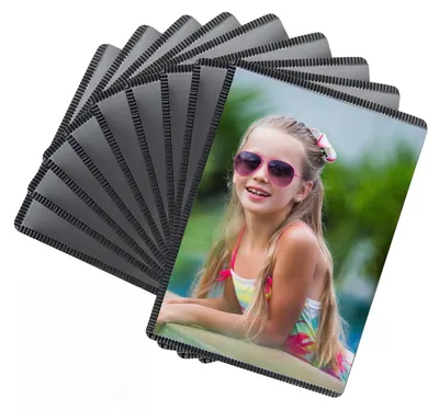 18 Fotomagnete, 7,3 x 10 cm, schwarz, mit transparenter Folie