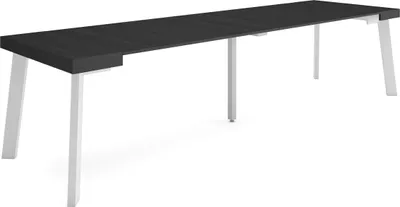 Produktbild von Ausziehbarertisch, 302x90x73cm, Für 14 Gäste, Hölzerne Beine, Schwarz