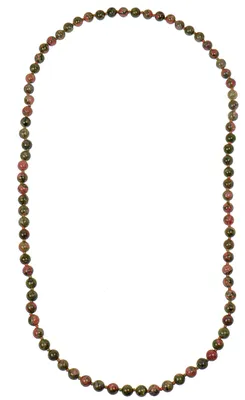 Obrázok produktu pre ELEDORO, náhrdelník s polodrahokamami, dámsky, 80 cm, nekonečný náhrdelník, 8 mm, unakit