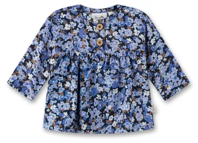 Produktbild von Sanetta Pure Mädchen-Bluse langarm blau Blumen 116
