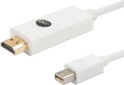 Immagine prodotto di Savio CL-83 Cavo DisplayPort 1,8 m Mini DisplayPort HDMI Bianco - Cavo DisplayPort (1,8 m, Mini DisplayPort, HDMI, maschio, maschio, oro)