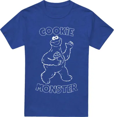 Produktbild von Sesame Street - "Simple Cookie" T-Shirt für Herren/Damen Uni, meliert TV27313 (L) (Königsblau)