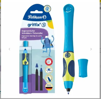 Image de Roller Pelikan griffix RH neon freshblue blister