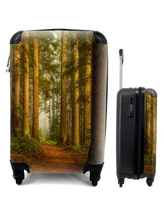 Produktbild von MuchoWow® Koffer Handgepäck Trolley Rollkoffer Kleine Reisekoffer mit 4 Rollen - Wald - Natur - Bäume - Landschaft - Laub - Cabin Size < 55x40x23 cm & 55x40x20 cm - Fotokoffer - Kabinenkoffer - Boardgepäck - Reise-Box - Reisekoffer - Reisegepäck - Koffer mit Bild - Trolley für Kinder