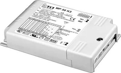 Imagen del producto de Fuente de alimentación LED para corriente continua (DC) TCI, modelo MP 50 K3, de 25-50W, universal, con corriente de 350-1050mA