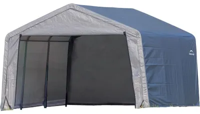 Produktbild von ShelterLogic Folien Weidezelt Zeltgarage Grau 370x370x260 cm