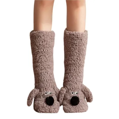 Produktbild von Kuschelsocken Damen Flauschige Socken Flauschig Warme Haussocken, Grau