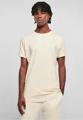 Obrázek produktu pro Pánské tričko Urban Classics Long Shaped Turnup Tee whitesand - XL