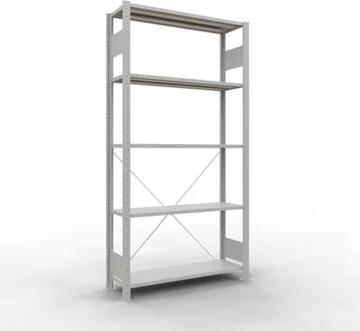Produktbild von Schulte Fachbodenregal MULTIplus85 Stecksystem | Grundregal | HxBxT 200x100x30cm | 5 Ebenen | Fachlast 85kg | Lichtgrau