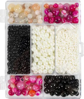 Immagine prodotto di Creativ Company set di perle di agata multicolore in madreperla per la creazione di gioielli