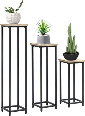 Produktbild von Outsunny 3er-Set Pflanzenständer Stapelbarer Blumenhocker für Garten Balkon