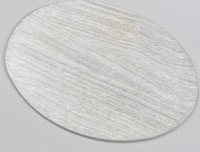Produktbild von Kerzenteller Flachteller Oval Alu gebürstet silber 20,5 x 14 cm ideal für Ovalkerzen, Ellipsenkerzen, Taufkerzen, Hochzeitskerzen, Trauerkerzen