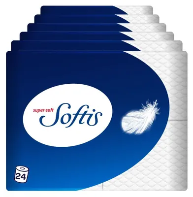 Productafbeelding van Softis, 24 rollen (6 x 4 losse verpakkingen) toiletpapier, 4-laags