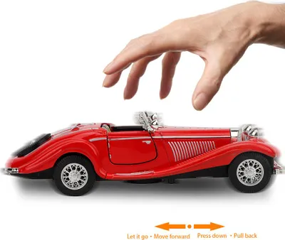 Obrázok produktu pre Ročník dieťa dieťa vysoké simulované zvuk ľahký zadné sedadlo auto hračka zliatiny vozidla (červená)