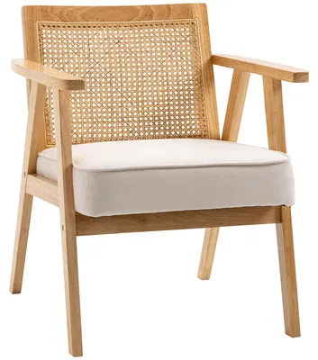Produktbild von HOMCOM Sessel Wohnzimmer Relaxsessel mit Armlehnen Sitzkissen Rattan-Rückenlehne