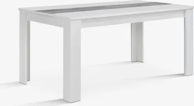 Produktbild von Esstisch >DINING TABLES< in Betonoptik Lichtgrau / Weiss - 160x74,7x90cm (BxHxT)