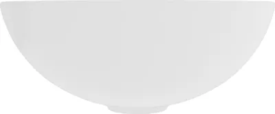 A white ceramic sink bowl shown from the front.