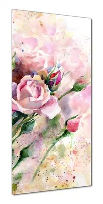 Produktbild von Wallario selbstklebende Duschrückwand 70 x 180 cm mit Motiv Abstraktes Blumenbuket - Wandverkleidung mit Hochglanzlaminat in Glasoptik