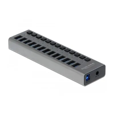 Produktbild von Delock Externer SuperSpeed USB Hub mit 13 Ports + Schalter