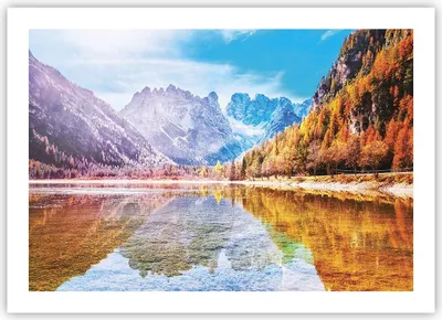 Produktbild von Poster - Poster ohne Rahmen - Herbst Landschaft Berge - 70x50 cm - Wand Bild - Wanddeko - Wandbilder - Kunstposter - Wandposter - Bilder - Kunstdruck - Wanddekoration - Wandbild - P2XAA70x50-4624