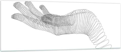 Produktbild von Bilder auf glas - Einteilig - Hand Grafik weiß - 140x50cm - Glasbilder - Wandbilder - Bilder - zum Aufhängen bereit - Wanddekoration aus Glas - Glas Bilder - Wandbild auf Glas - GAB140x50-4427