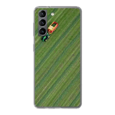 Produktbild von MuchoWow® Handyhülle Schutzhülle Hülle für Samsung Galaxy S21 Zugmaschine - Anhänger - Grün Silikon Softcase Handy Hülle - Softcase