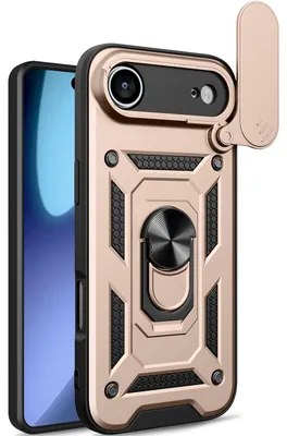 Produktbild von Hülle für iPhone Air Magnetische Ring Ständer Halter Dia Kameraschutz TPU Bumper Silikon Schutzhülle Gold