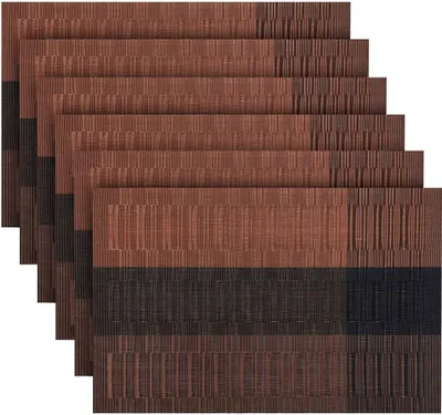 Obrázek produktu pro Sada 6 podtácků, PVC, rozměr 45x30 cm, omyvatelné, odolné vůči teplu, barva hnědá