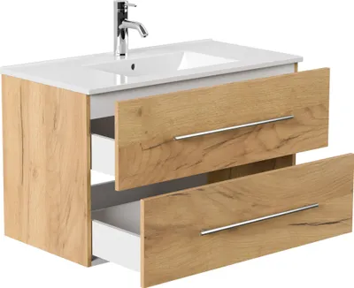 Produktbild von Badmöbel Waschplatz "Homeline 90" Eiche Gold