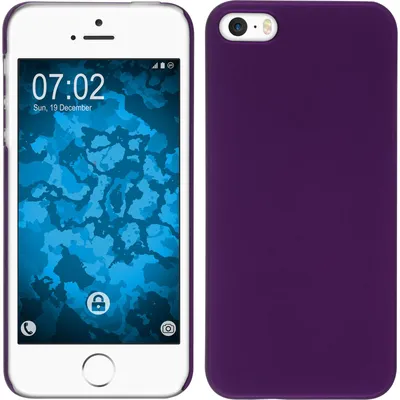 Produktbild von PhoneNatic Case kompatibel mit Apple iPhone 5 / 5s / SE - Hülle lila gummiert Hard-case + 2 Schutzfolien
