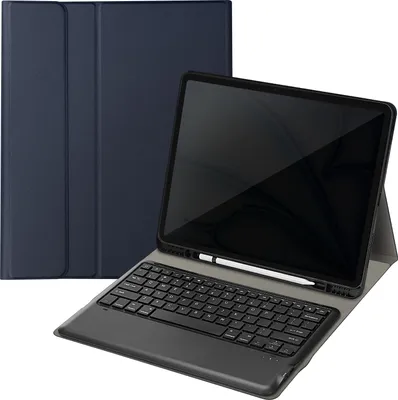 Obrázok produktu pre Avizar, Bluetooth klávesnica s rozložením QWERTY pre iPad Pro 12,9/Air 13 s odklápacím puzdrom, tmavomodrá