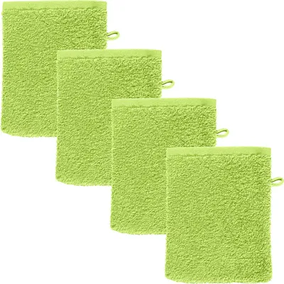 Produktbild von REDBEST Waschhandschuh Oceanside" 4er-Pack apfelgrün 16x21 cm"