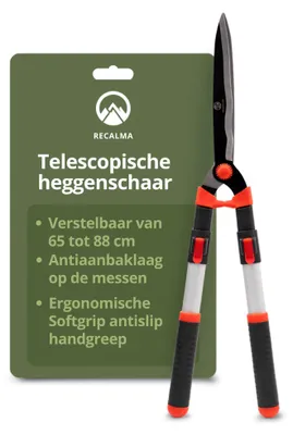 Produktbild von Teleskop-Heckenschere, gewellte Klingen, 65 bis 85 cm, für Gartenpflege