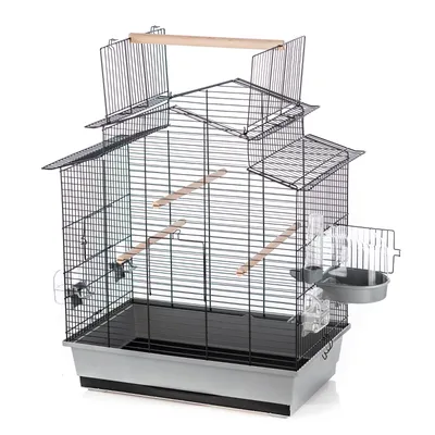 Immagine prodotto di Gabbia per uccelli Duvoplus con accessori Iza 3 58x38x65 cm Grigio e nero