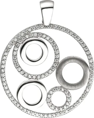 Produktbild von JOBO Anhänger rund 925 Sterling Silber 111 Zirkonia Silberanhänger