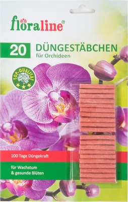 Produktbild von floraline® | 3er Set Orchideen - Düngestäbchen | Orchideen Dünger für bis zu 100 Monate prächtige Blumen mit Wachstum und gesunden Blüten | Schonende Anwendung
