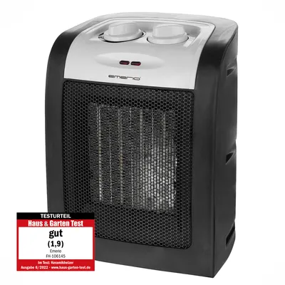 Productafbeelding van Emerio Ventilatorkachel – tot 20 m² – 2 Standen – Instelbare Thermostaat – Indicatielampje – Ventilatiefunctie – Omvalbeveiliging – 1800 W – FH-106145