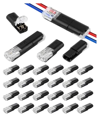 Produktbild von 24x Wasserdichte Steckverbinder 2 Polig mit Schnellverschluss – Schwarze Kabelverbinder für 18 22 AWG, KFZ & XT60 Stecker Alternative