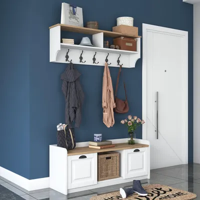 Immagine prodotto di Orte - Mobile da Ingresso, 120x22x37h cm Bianco, 6 Ripiani