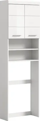 Produktbild von Badezimmer Waschmaschinenüberbau, 63 cm breit, in weiß mit weiß Hochglanz - SIROCO-158