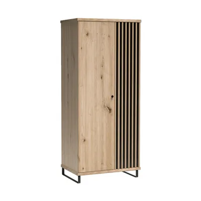Produktbild von Drehtürenschrank mit 2 Türen, Lamellenfront und Metallbeinen, CAYA C-1, Artisan