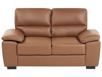 Zdjęcie produktu dla BELIANI Sofa złoty brąz tapicerowana  dwuosobowa kanapa do salonu styl retro
