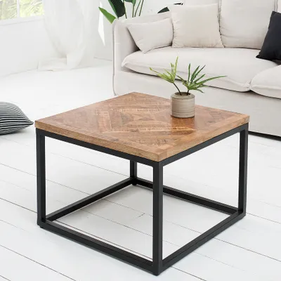 Image de riess-ambiente Table d'appoint massive INFINITY HOME 60cm en bois de manguier Design industriel Table basse
