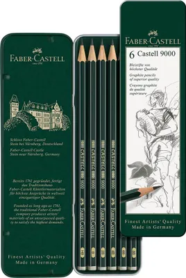 Produktbild von FABER-CASTELL Bleistift CASTELL 9000 6er Metalletui