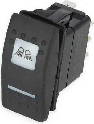 Produktbild von Kippschalter, 12 V, ON-OFF-ON, mit Schaltersymbol wählbar, Kunststoff Symbol: Badeplattform Beleuchtung