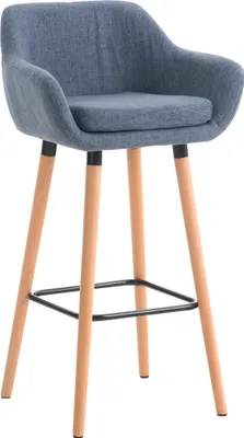 Produktbild von DELUKE® Barhocker mit Lehne Blau VILO - Stoffbezug, 99x55x46cm | Barhocker mit Lehne Tresenhocker Barstuhl Küchenhocker Thekenhocker hoher Stuhl