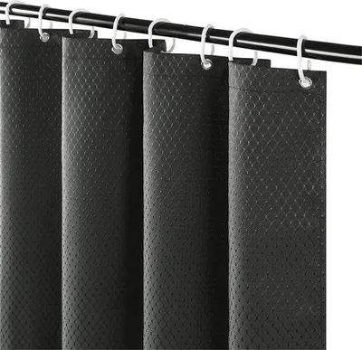 Image de Rideau de douche imperméable pour la salle de bains et la douche, en tissu hydrofuge, lavable et anti-moisissure, à motif gaufré.
