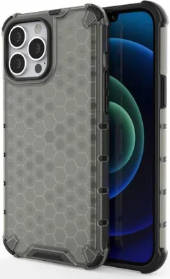 Obrázok produktu pre Hybridné silikónové puzdro na iPhone 13 Pro Max, čierne